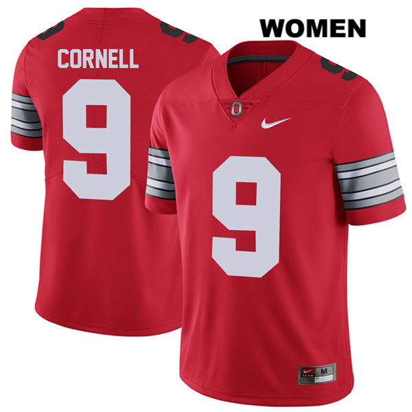 Ohio State Buckeyes Women's Jashon Cornell #9 Red Authentic Nike 2018 Spring Game College NCAA Stitched Football Jersey WP19F21EX